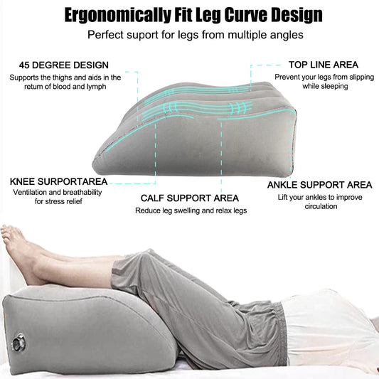 Wedge Pillow Knee Cushion Foot Pillow Elevation Leg Pillows For Travel Camping Sleeping Portable Inflatable Leg Pillow PVC