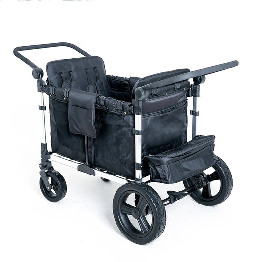 Push Pull Double Stroller Wagon 4&2 Seater Featuring 5 Point Harnesses Kids Wagon Stroller
