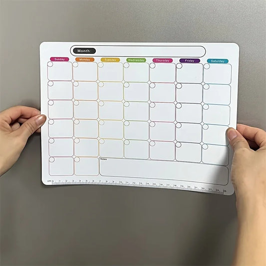 A Refrigerator Magnet ,Monthly And Weekly Planner, Magnetic Calendar Sticker, Soft Note Message Board