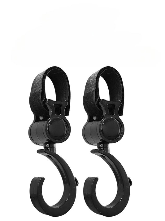 4pcs 360° Rotating Hooks for Stroller, Baby Carriage, Crib - Multi-Purpose Hanging Hooks