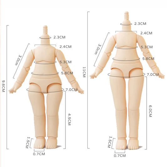 Obitsu 11 Doll Toys YMY Body Suitable for GSC Head Ob11 BJD Body Spherical Joint Doll Toy Hand Set Accessories