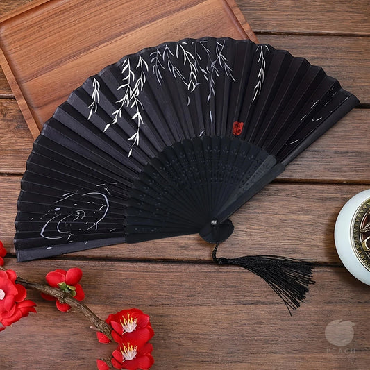 1pc-Elegant wooden folding hand fan favored by fans, favored by wedding parties and performances