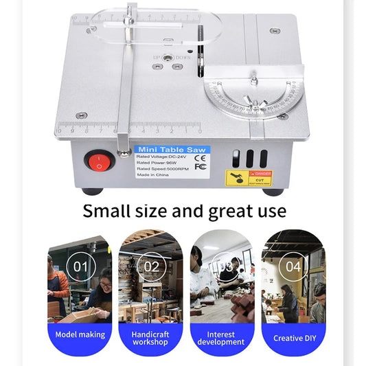 Mini Table Saw for Model Making and Crafts Compact Table Saw Benchtop Saw DIY Bench Saw Desktop Cutting Tool Hobby Saw