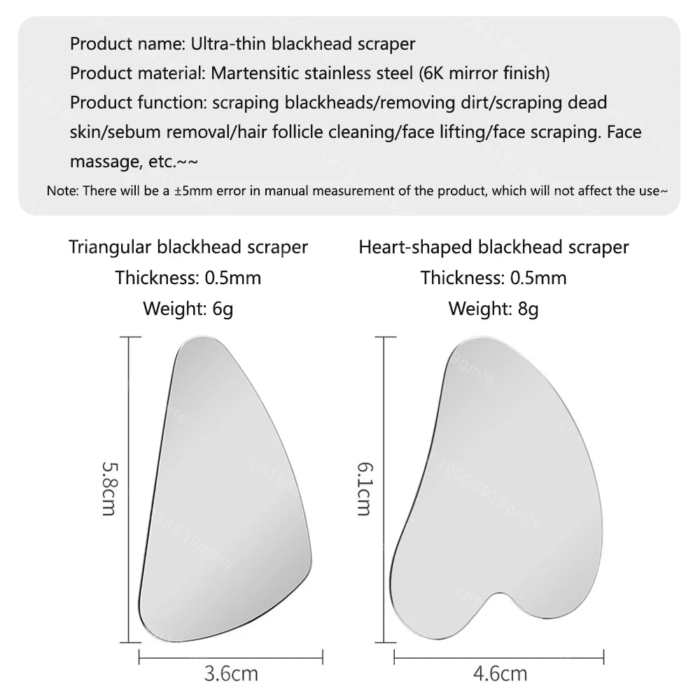 Stainless Steel Skin Scraping Face Massage Skincare Tool Guasha Scraper Lifting Anti Wrinkle Gua Sha Body Neck Care Massager