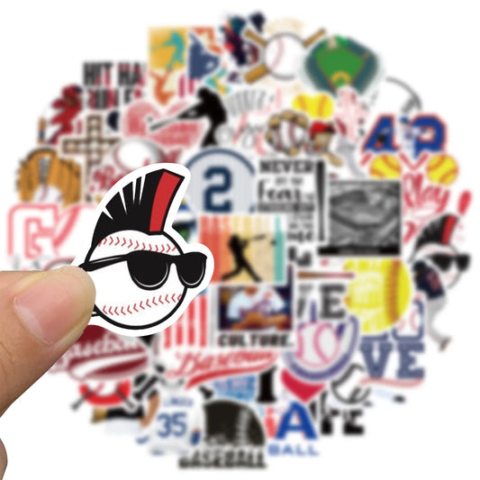 Baseball Stickers 52PCS Sports Baseball Stickers for Water Bottles,Baseball Sticker,Baseball Helmet Stickers