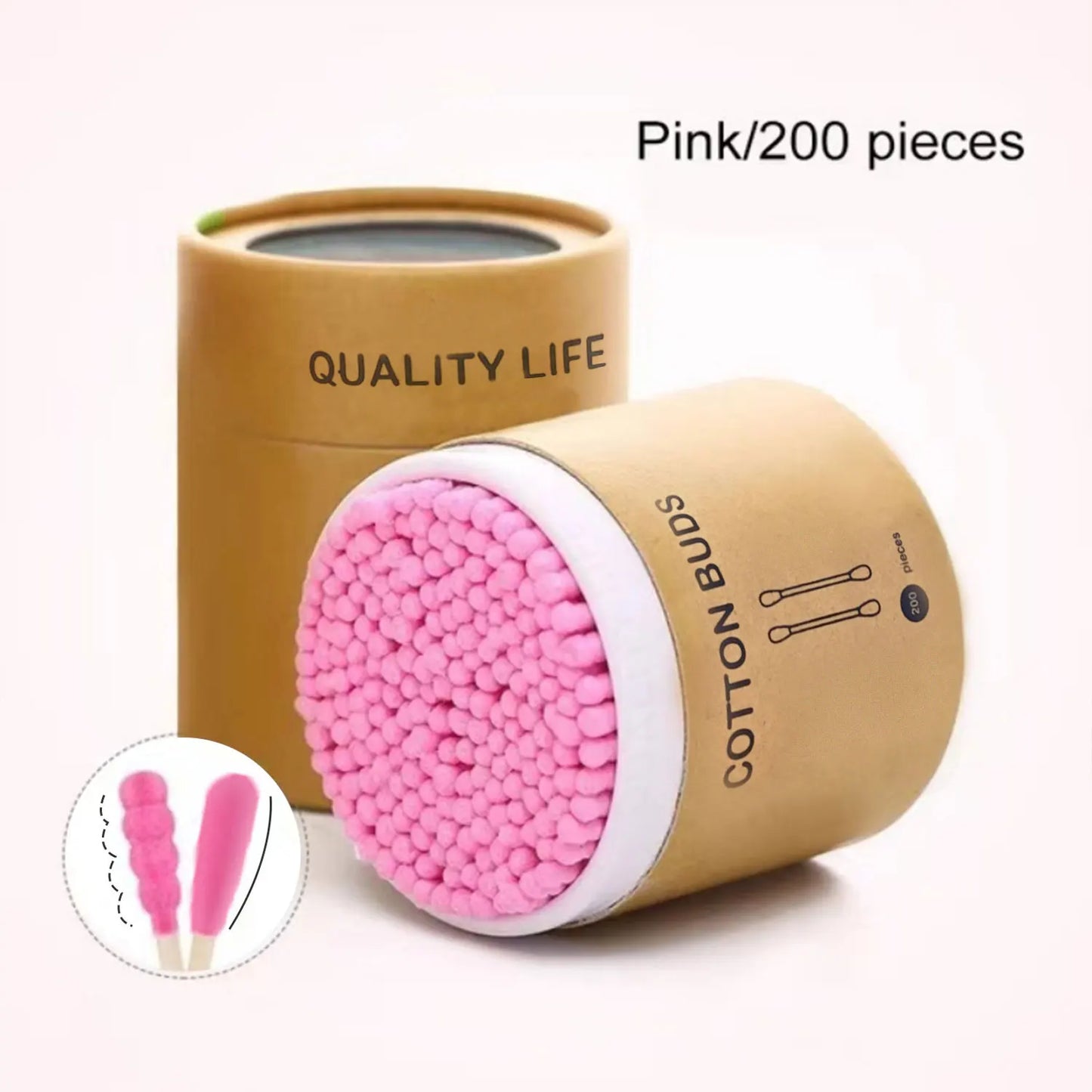 200pcs double layer disposable cotton swabs cosmetic cotton nose plugs ear plugs cleaning cotton swabs cotton spirals