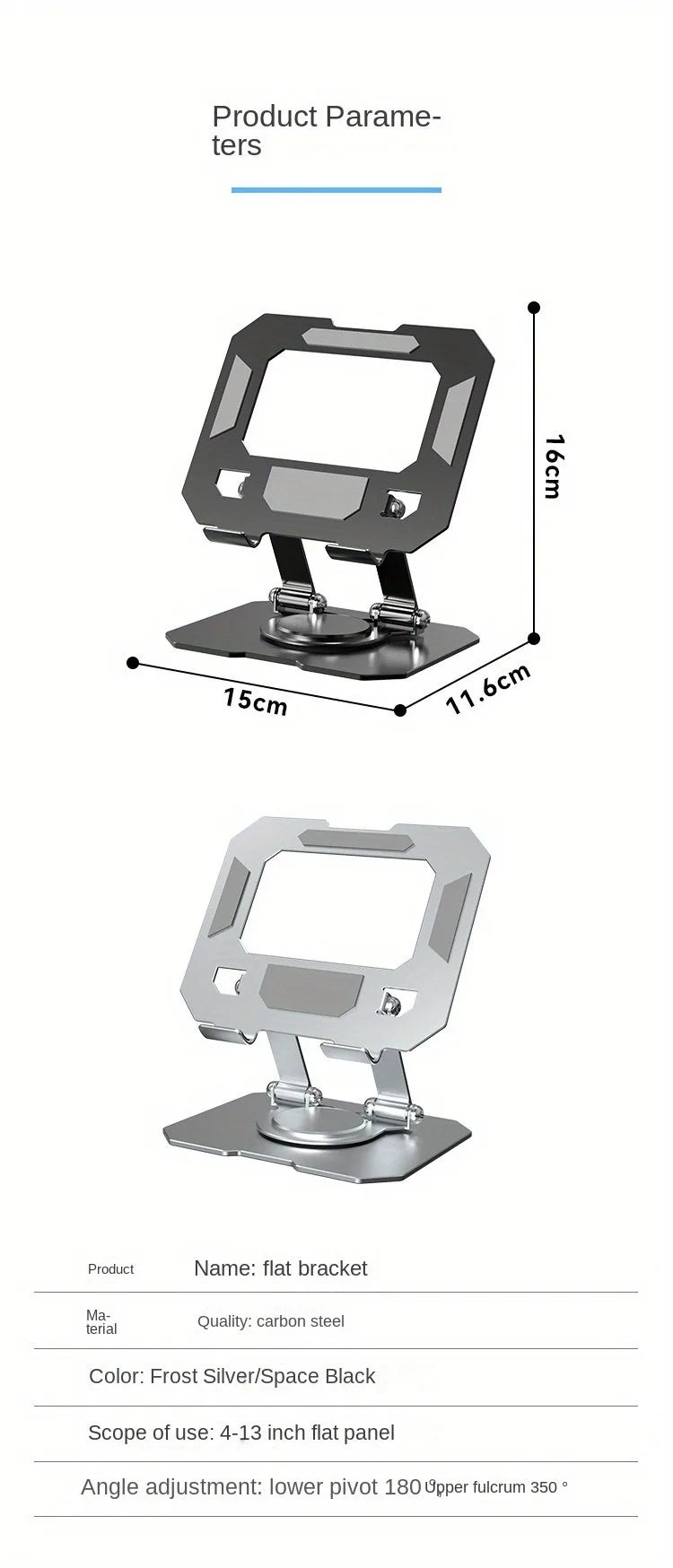 360° Rotatable Tablet Stand Adjustable Foldable Desktop Stand Holder Compatible For 4.7-12 Inch Ipad Pro/Air/Min Laptop Tablet