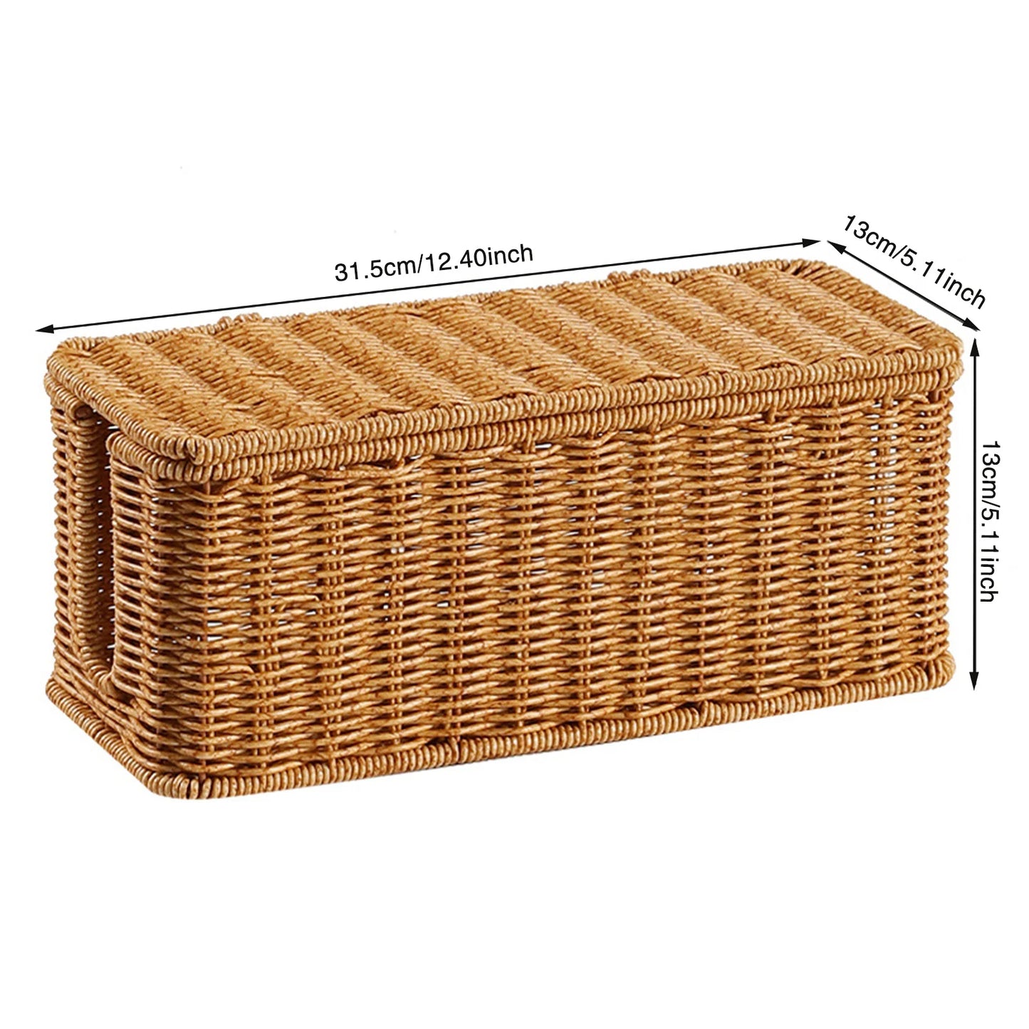 Hand-Woven Charging Station Storage Box Cable Management Basket for USB Cables Data Cables Organizer