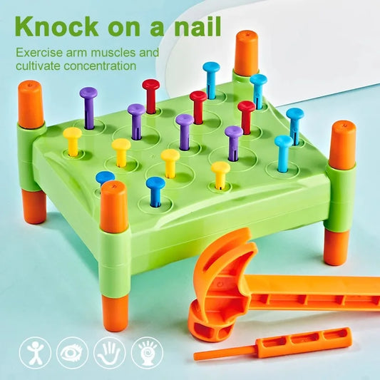 Educational Toys Nail Hammer Pile Driving Platform Montessori Teaching Aids Early Education Children Concentration Training Toy