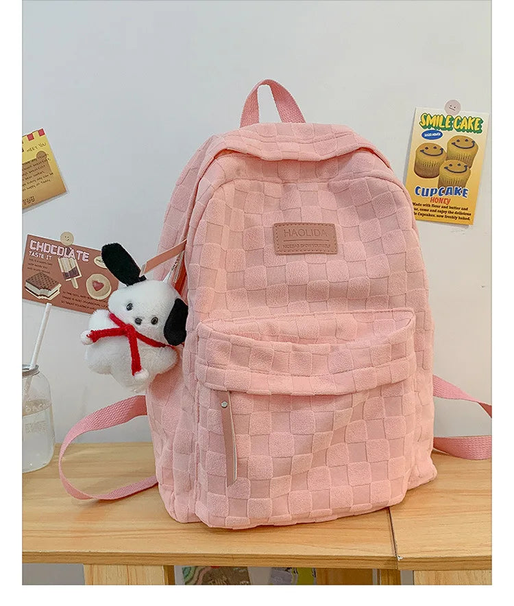 Gift pendant schoolbag, female high school student schoolbag, backpack, college student large-capacity and versatile backpack