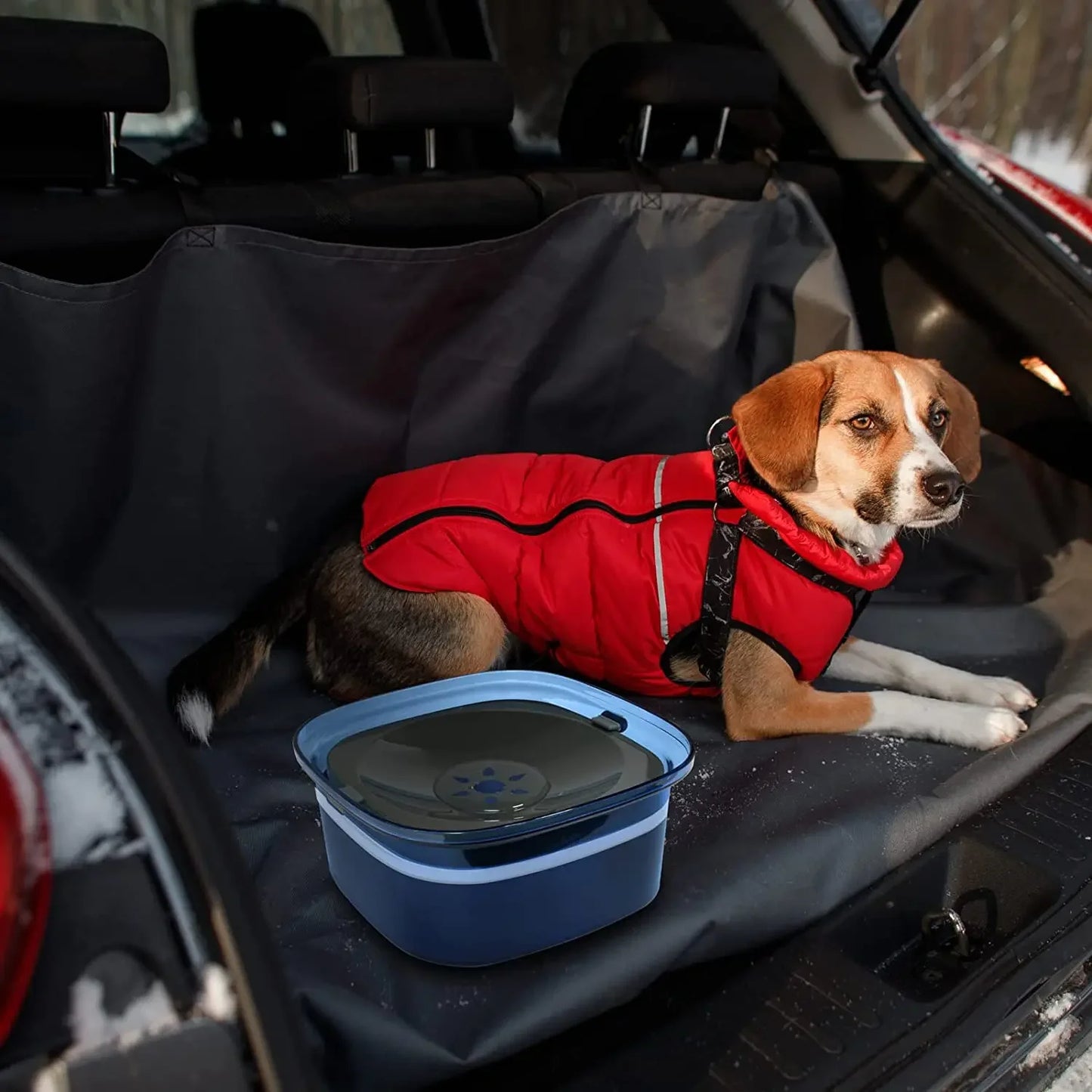 Pet Water Bowl Leakproof Anti-Slip 2L Large Capacity Dog Water Bowl Transparent Basin For Dogs Traveling Drinking Water