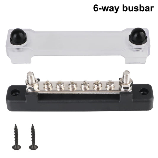 6 Ways Bus Bar Power Distribution Block Electro Junction Circuit Busbar Plug For Boat Truck RV Caravan Car 48V 150A DC