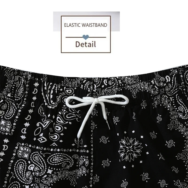 Men's Athleisure Fashion Printed Home Shorts Slim Large Size Loose Shorts Pajama Pants Breathable Comfort Sleep Bottoms