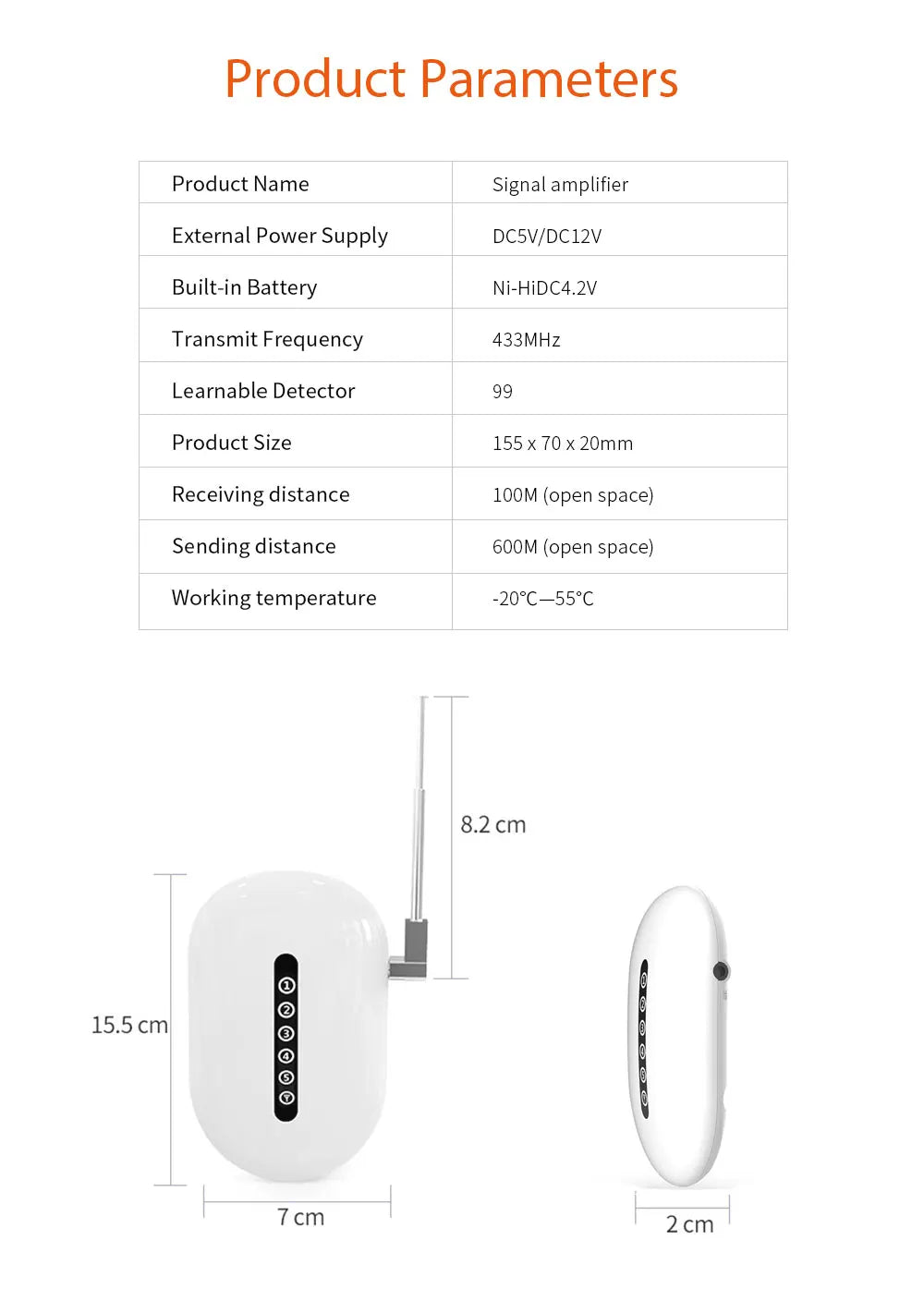WiFi Signal Repeater Wireless Extender 433MHz Long Range Booster Barrier-free Through Walls For Home Alarm Security System