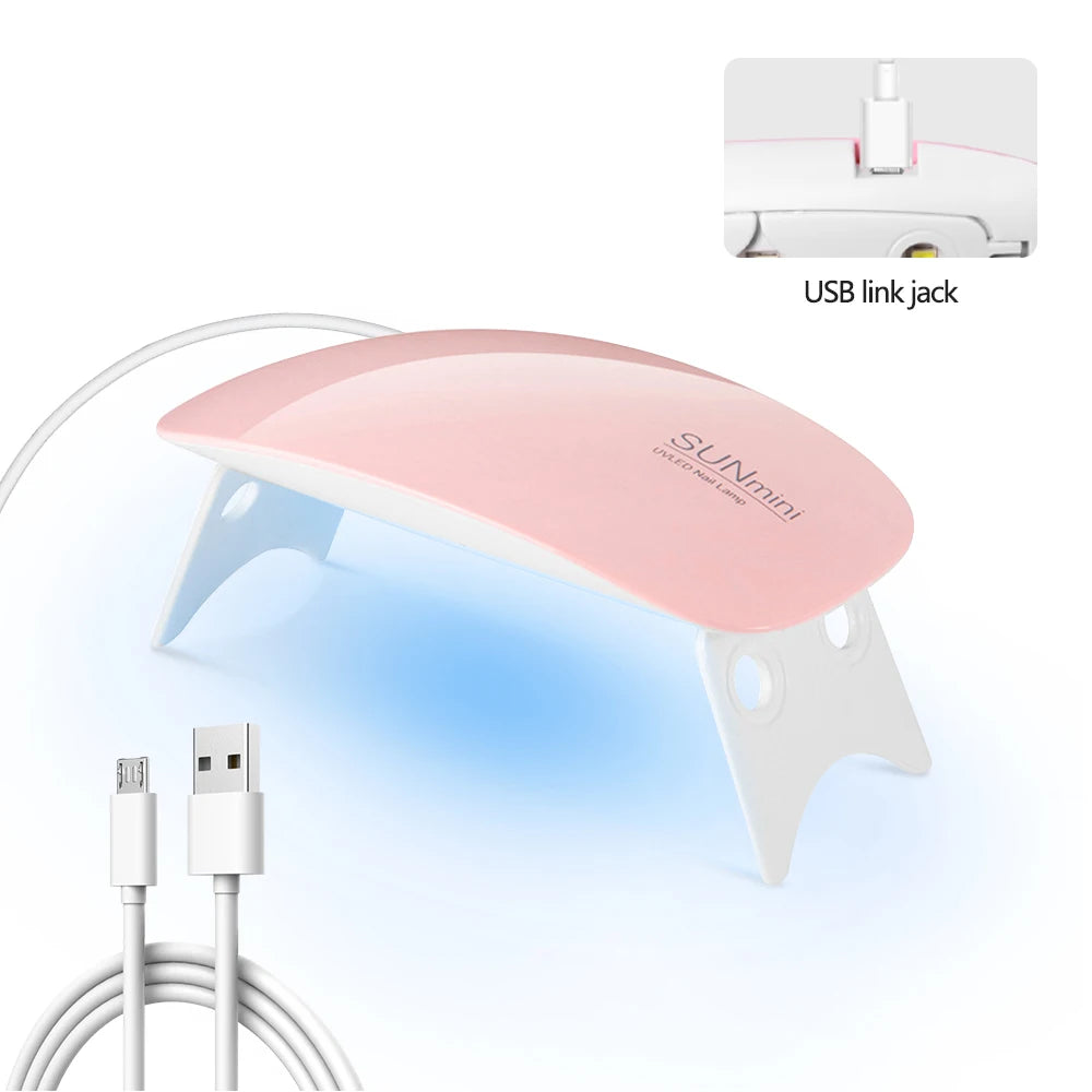 Nail Lamp Foldable 6w Uv Led Lamp For Nails Machine Uv Leds Gel Quick drying Dryer Lamp Manicure Tool Professional Equipme