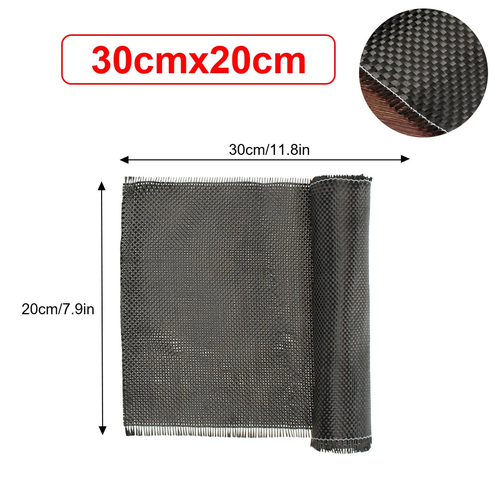 3K 200gsm0.2mm 30/60/150/300cm Thickness Carbon Fiber Cloth Plain Carbon Fabric For Commercial Car Part Sport Equipment
