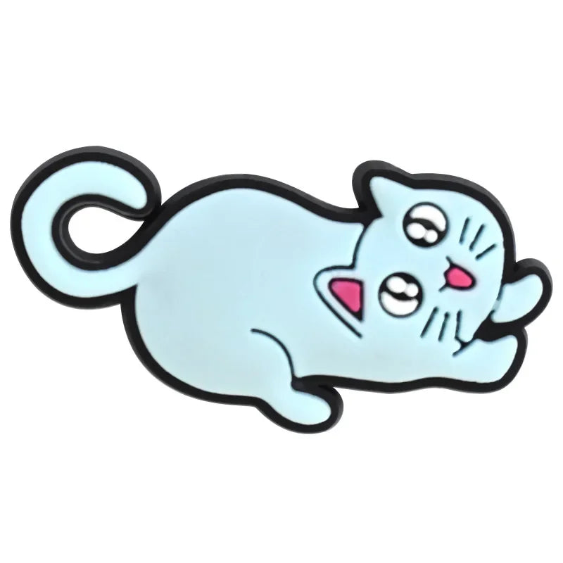 Cute Cats Shoe Charms Decoration for Crocs Pin Accessories Bracelet Wristband Party Gifts