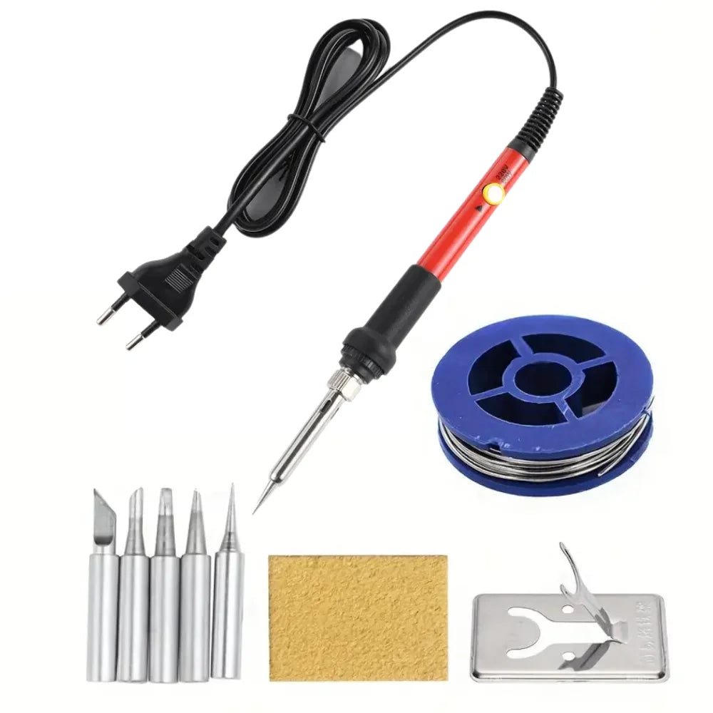 60W Electric Soldering Iron Adjustable Temperature Replaceable Soldering Iron Head Soldering Iron Pen Welding Kit