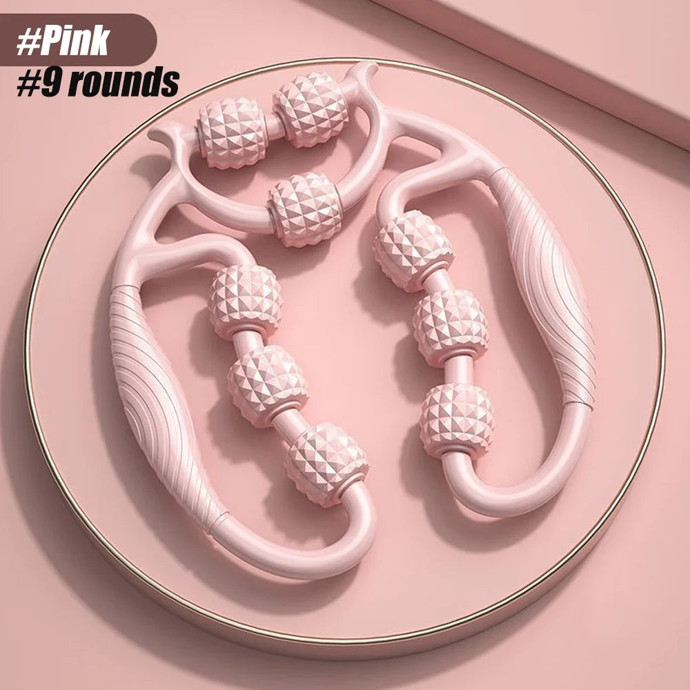 1Pcs 9-Wheel Fascia Muscle Roller,Cellulite Roller,Massage Roller for Relieve Muscle Soreness Thigh,Calf, Arm Reduce Cellulite