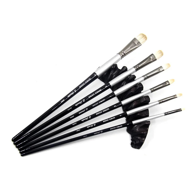 6 pcs set Art supplies series of bristles of the brush painting to the artist of high quality oil painting in watercolor brushes
