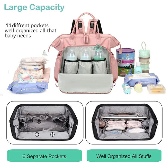 Large Capacity Diaper Bag Backpack for Women Totes Baby Diaper Nappy Bags Shoulder Cotton Ladies Maternity Shopping Bags