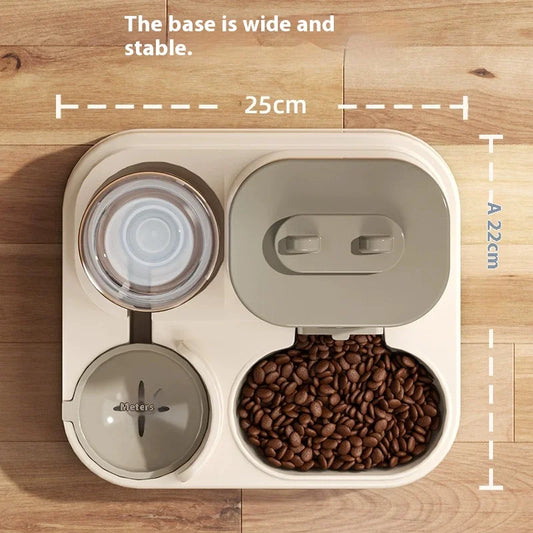 Automatic Dog Cat Feeder and Water Dispenser Gravity Food Feeder and Waterer Set with Pet Food Bowl Universal Pet Products