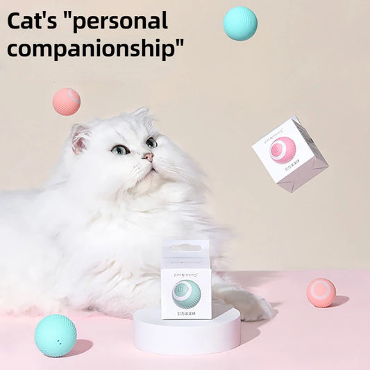 Cat Interactive Ball Smart Cat Toy Rechargeable Cat Toys Ball Motion Ball Self-moving Kitten Toys for Indoor Interactive Playing