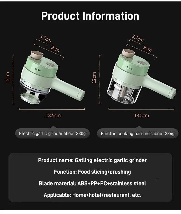 Home Electric Vegetable Cutter Vegetable Chopper Automatic Chopper Slicer Multifunctional Gatling Chopper Garlic Mincer