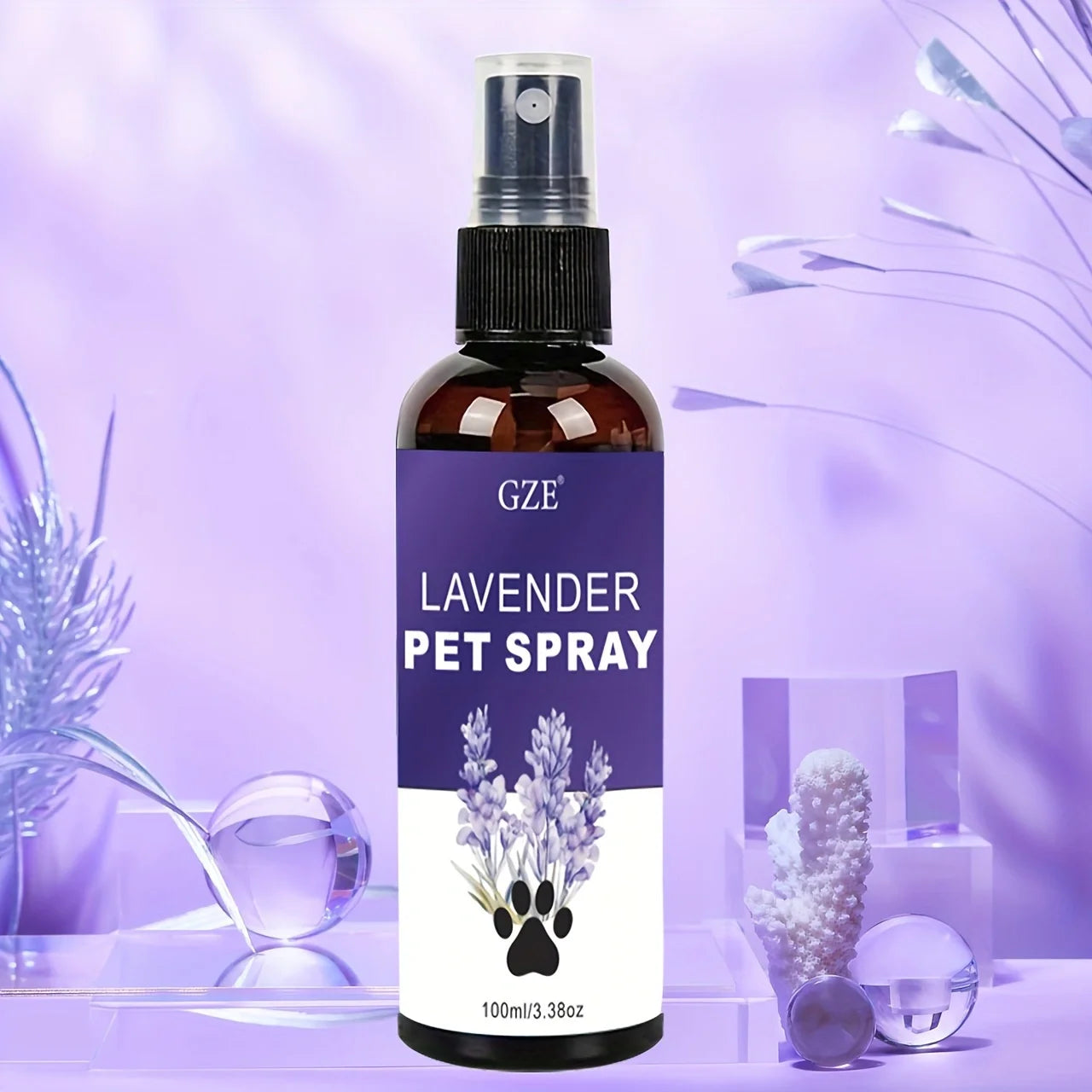 GZE Lavender Cat and Dog Repellent Spray - Natural Pet Repellent for Indoor and Outdoor Use - Long Lasting Formula for Training