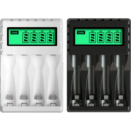 Battery Charger 4-slot Charger for Charging 1-4 Batteries Smart Charger with LCD for AA/AAA NiCd NiMh Rechargeable Batteries