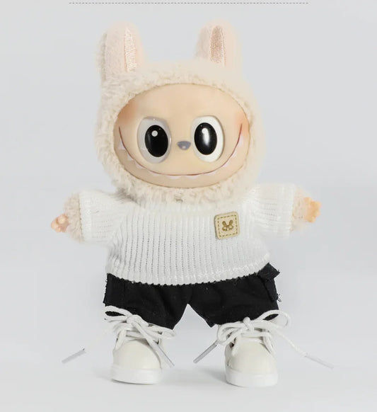 Labubu 17cm Shoes Fashion labubu Canvas Shoes Clothes Cartoon Baby Canvas Leather Shoes Doll Universal Clothing Accessories