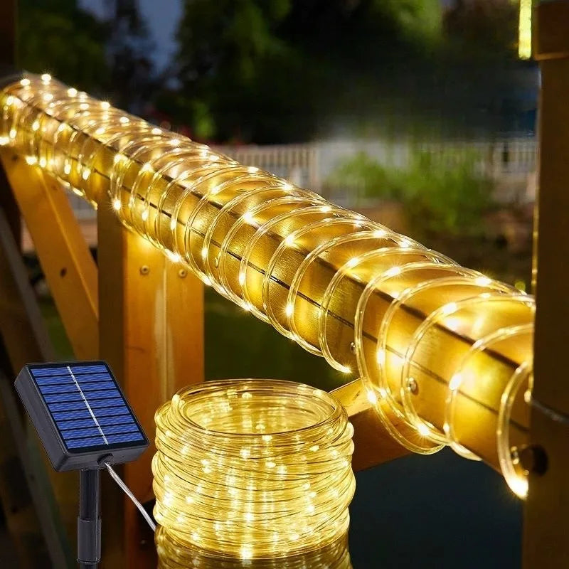 Solar Light String Tube Light Outdoor Atmosphere Light Small Color Light String Light Waterproof LED Courtyard