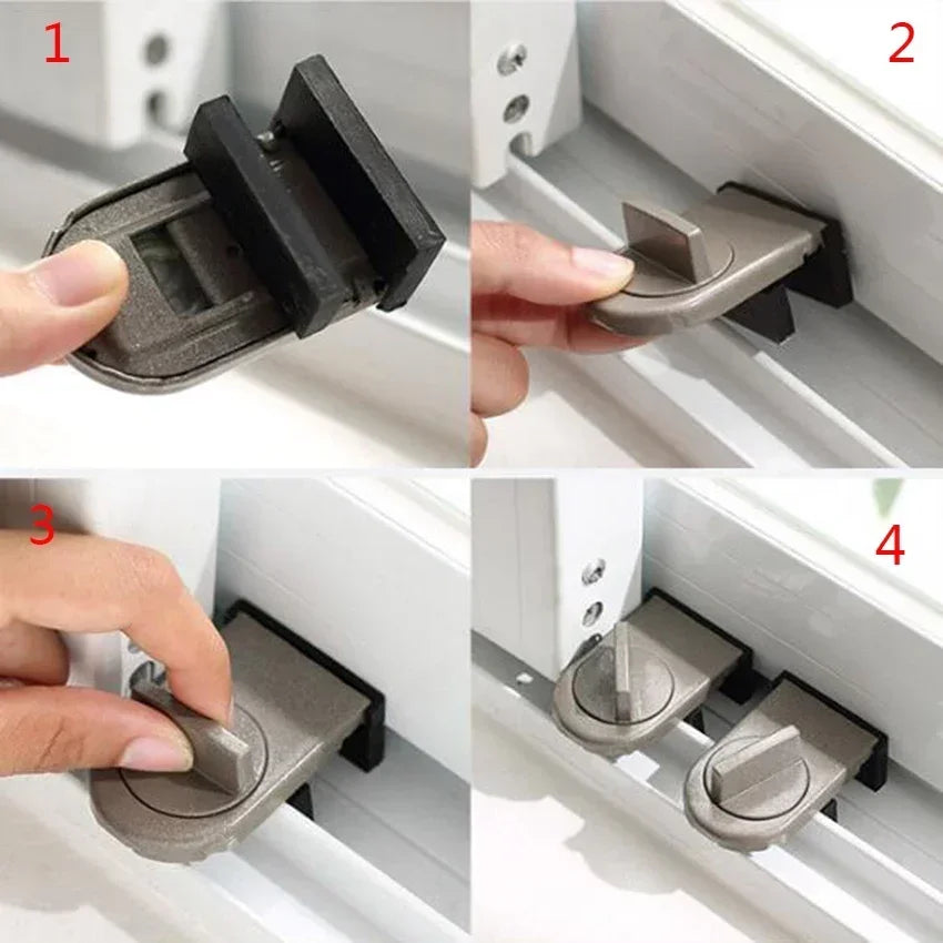 Sliding Sash Stopper Cabinet Locks Straps Doors Security Anti-theft lock Window Sliding Door Baby Kids Child Safety Doors Lock