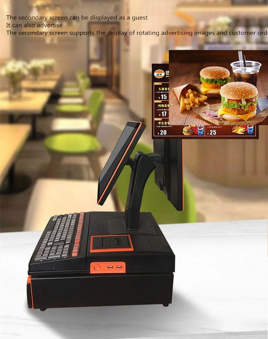14.1 inch touch screen, cash box, keyboard, whole package POS computer factory POS System cash Register Terminal