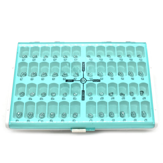 10pcs/lot Dental Primary Molar Crown Teeth 1st 2nd Preformed Stainless Steel Temporary Crowns Kit Adult Kids Dentistry
