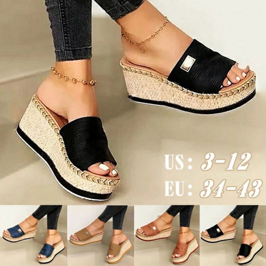 Sandals - Women'S Platform Sandals, Wedge Heel, Straps, Summer Beach Fashion Sapatos Femininos босоножки летние Sandalias
