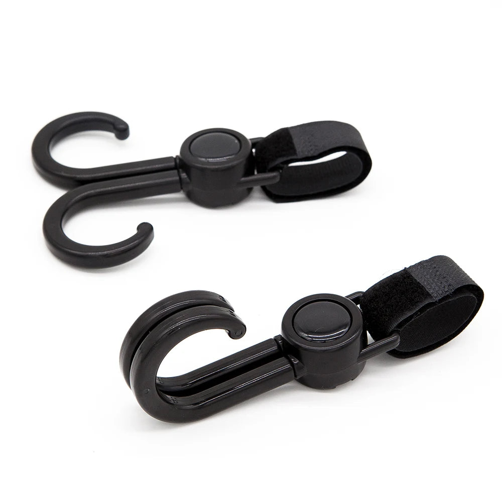 2Pcs/Set Hooks For Stroller Car Shopping Cart Hooks Baby Stroller Accessories Rotate 360 Degree Hook Pram Organizer Bag Hanger