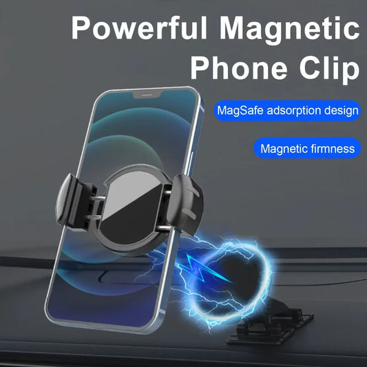 Magnetic Phone Clamp for Magnet Car Phone Holder Universal Mounts Cycling Cellphone Clip Quick Lock Release/Attach/Detach