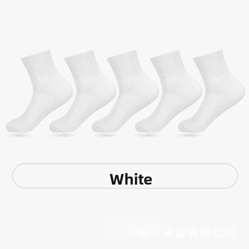 5 Pairs Diabetic Non Binding Socks for Women Pregnant Woman Elderly Long Socks Comfortable Breathable Black White Socks Women