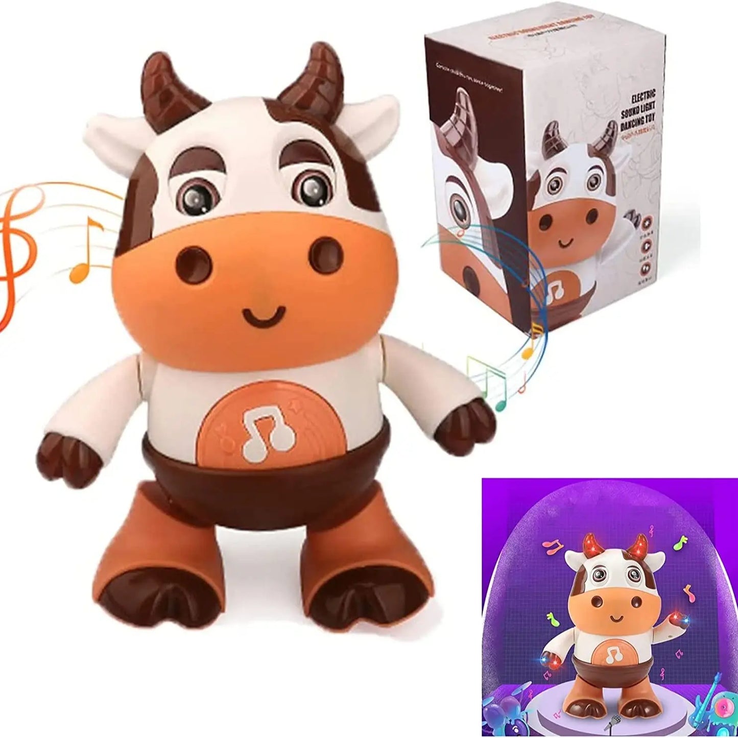 Baby Cow Musical Toys, Baby Preschool Educational Learning Toy With Led Lights & Music(Battery Not Included)