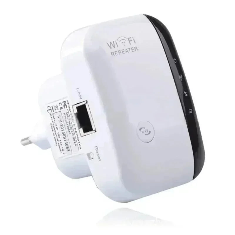 WiFi Extender 300Mbps - Wireless Signal Booster, EU/US Plug, Long Range Coverage Through Walls, Home Router Enhancer for Bedroom