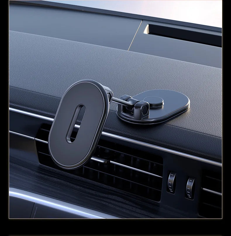 Magnetic Car Phone Holder Alloy Folding Strong Magnet 360 Rotation Universal Dashboard Mount for Smartphones Tablets