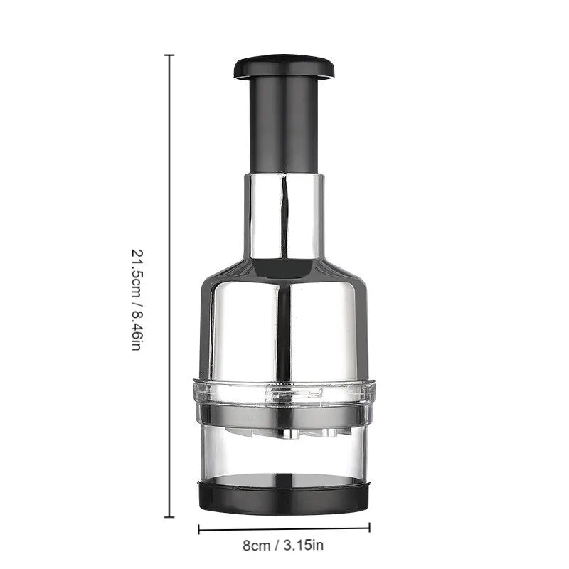 Manual Food Chopper, Stainless Steel Sharp Cutter Blades Handheld Chopper Slicer Dicer Mixer Press Chopper Mincer for Vegetables