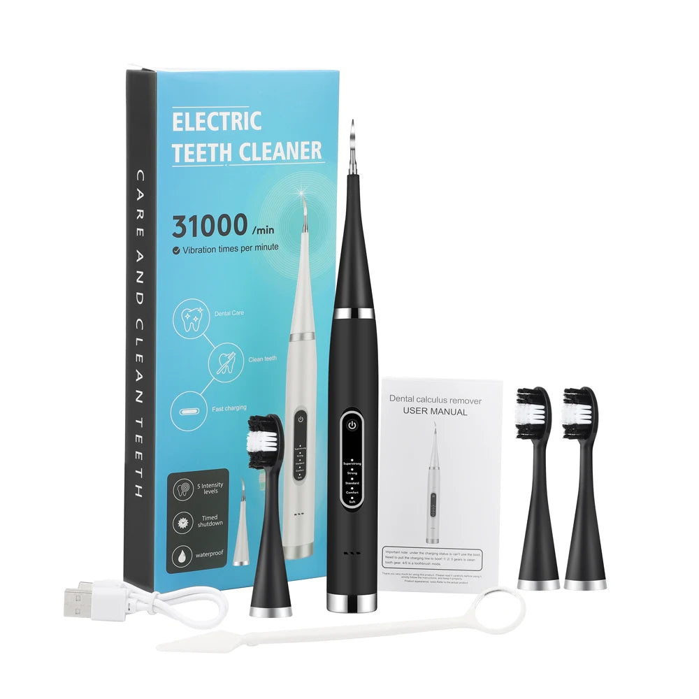 Electric Teeth Cleaner Dental Remover Calculus Plaque Stains and Tartar Oral Care Teeth Whitening Kits Rechargeable Toothbrush
