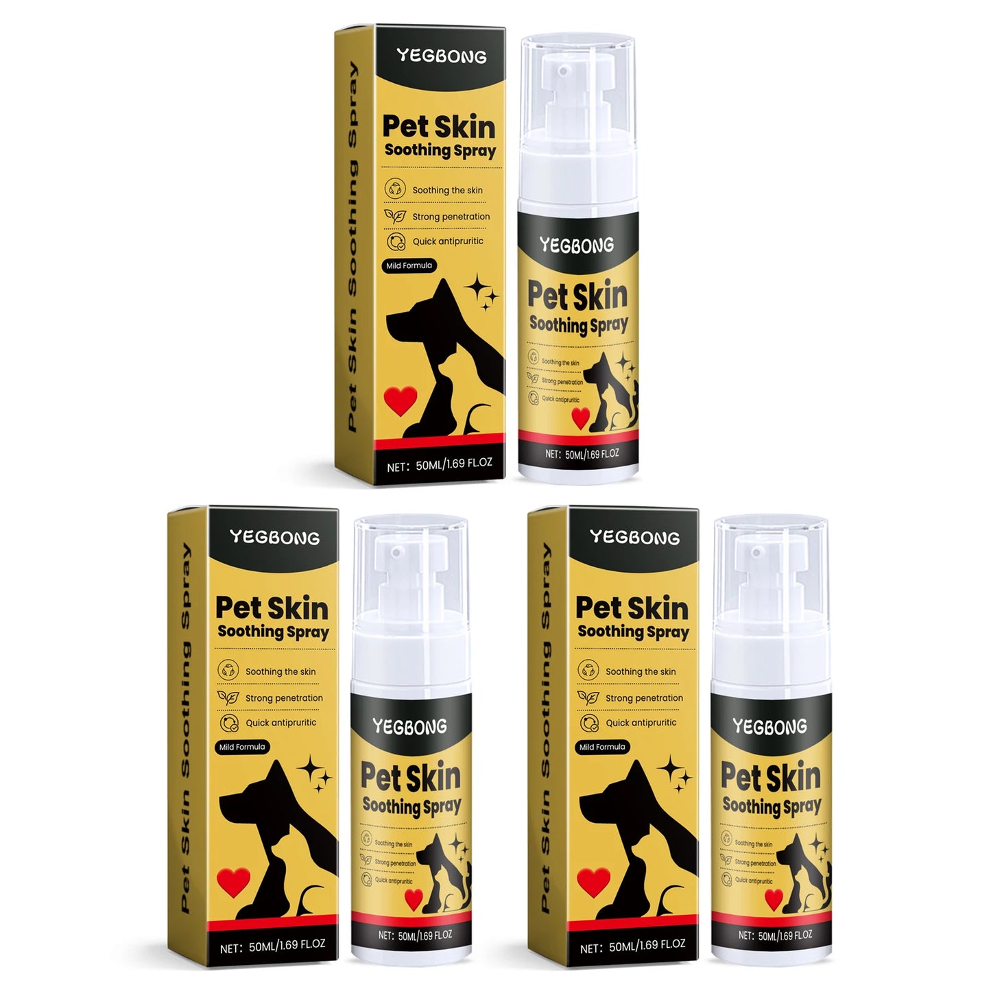 Pet Skin Care Spray Relieve Discomfort for Dogs Cat Flea Lice Control Alleviate Skin Scratching Licking Portable Pet Wound Spray