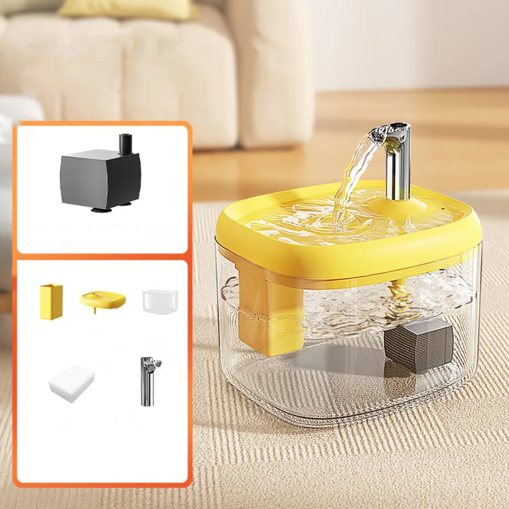 1.5L Cat Drinking Fountain Large Capacity Removable Pet Water Feeder Anti-Dry Burning Quiet Operation Automatic Water Dispenser