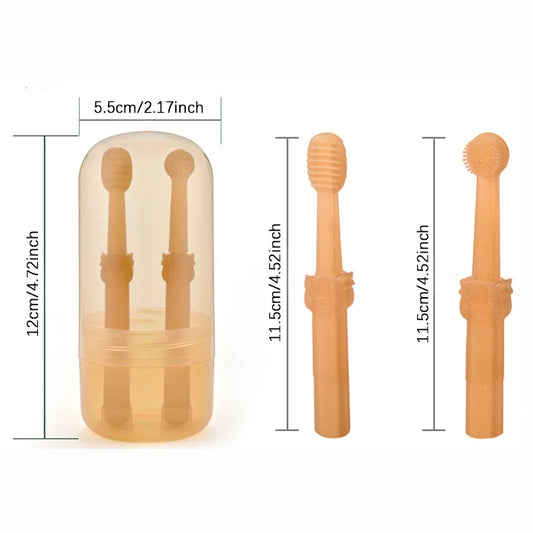 Pet Teeth Whitening Kit - Dual-Head Silicone Toothbrush & Enzymatic Paste for Dogs/Cats, Summer Oral Care Set