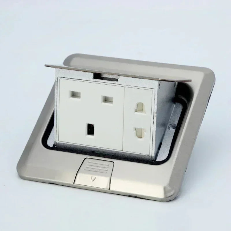 Pop Up Floor Socket Hidden Type EU/FR/US/UK/Universal Power Outlet Stainless Steel Electrical Switches For Home Office Table