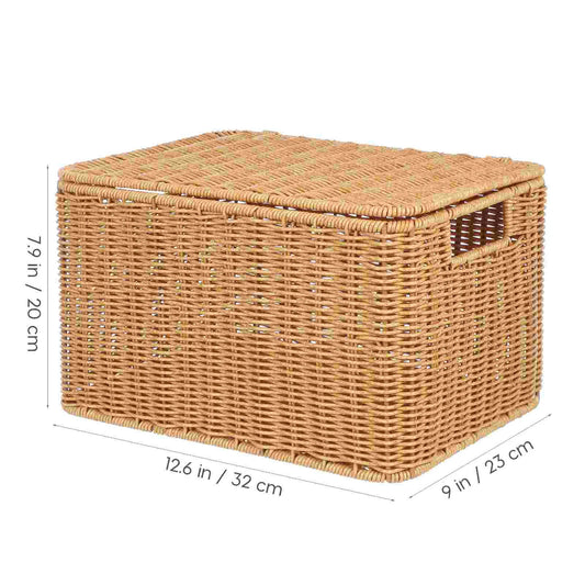 Woven Storage Basket Clothing Receiving Toy Laundry Baskets Box Decorative Pp Imitation Rattan Clothes Bins for
