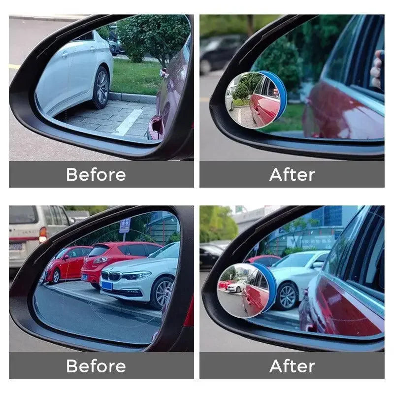 Reflective rearview mirror for cars,small round mirror with 360 degree adjustable wide-angle view blind spot auxiliary rearvie